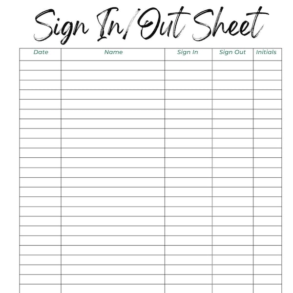 Clock in and Out Sign - Etsy