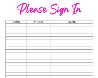 Open House Sign-In Sheet, Real Estate Marketing, Instant Download, PDF Sign In Sheet, Real Estate Printable, Open House Real Estate Form