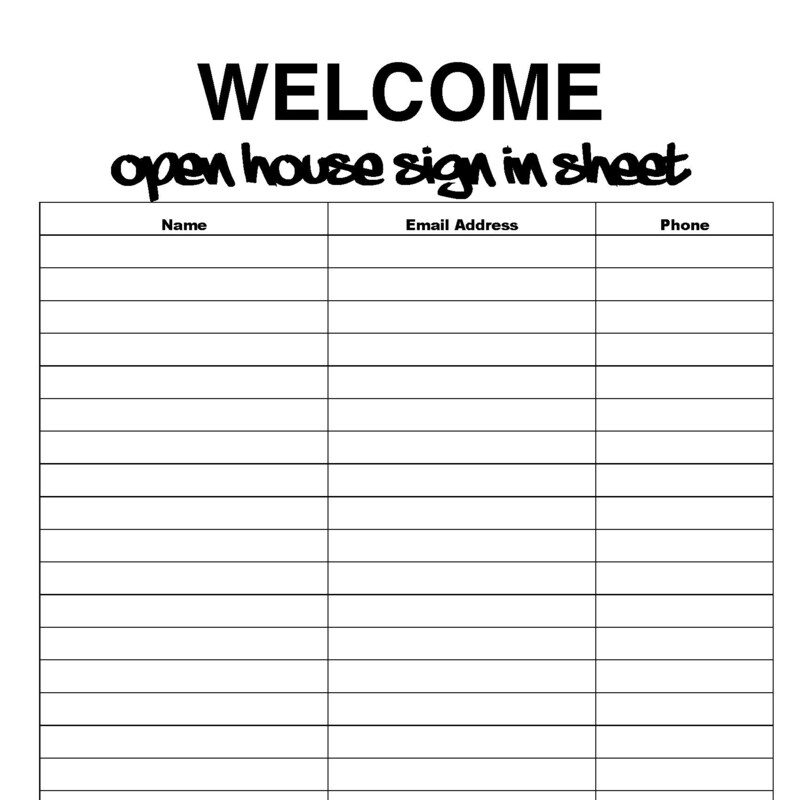 Free Open House Printables Etsy