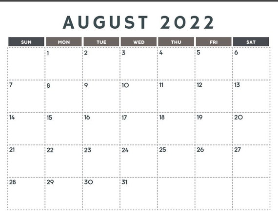 fiscal school year calendar august 2022 july 2023 12 month etsy