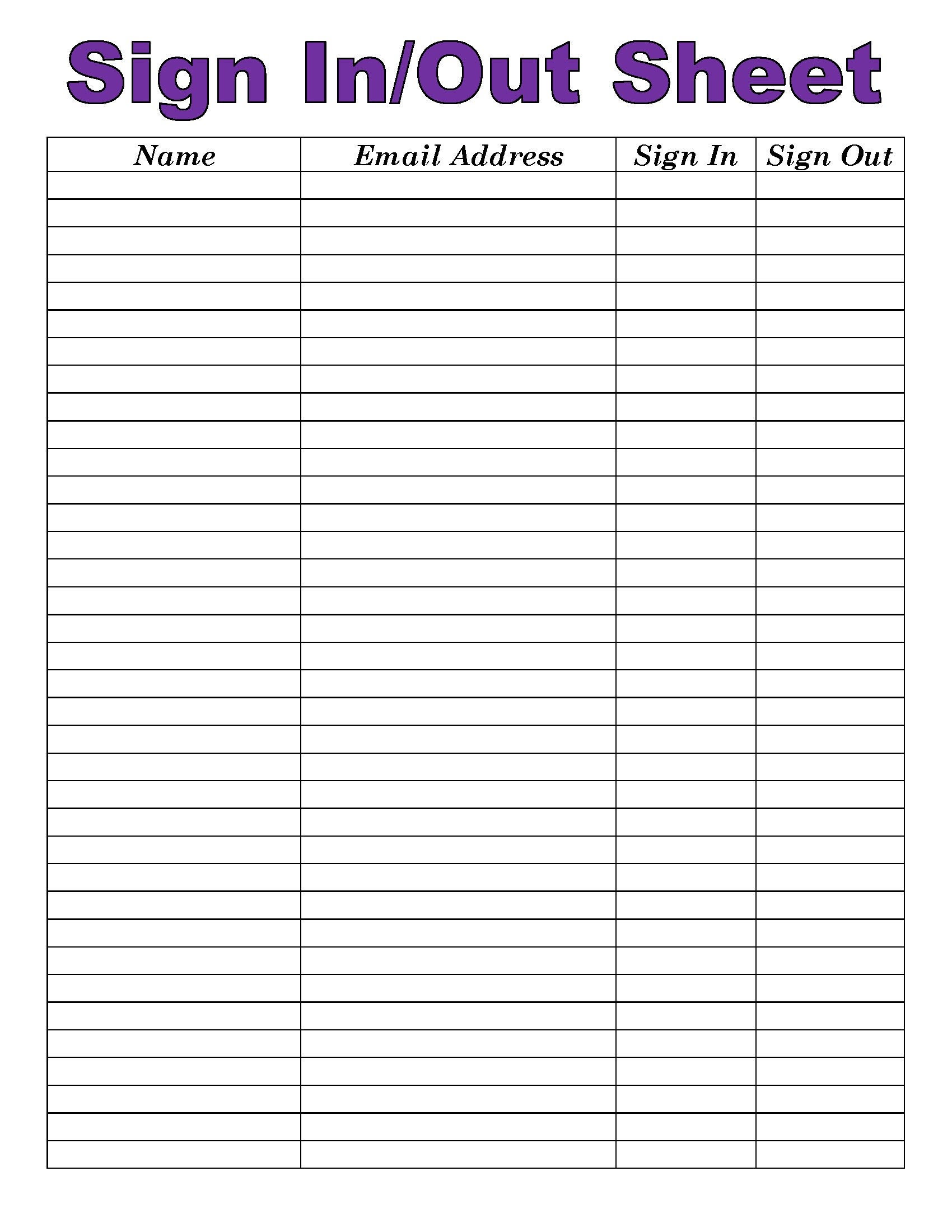 Sign Out Sheet Example 30 Printable Sign In & Sign Out Sheets (Best