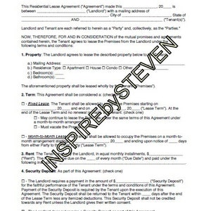 CONTRAT DE BAIL RÉSIDENTIEL