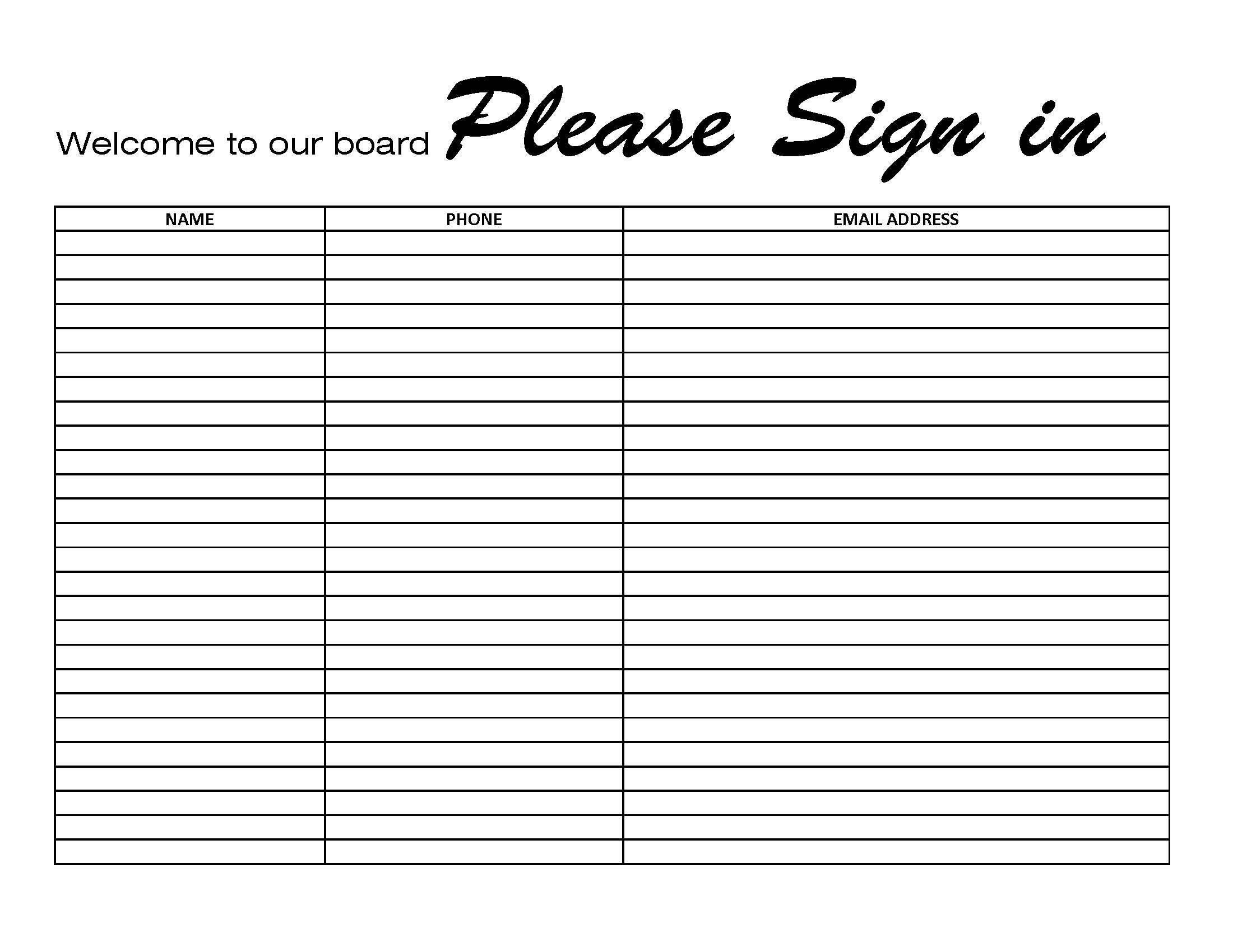 Open House Sign in Sheet | Real Estate Marketing | Instant Download ...