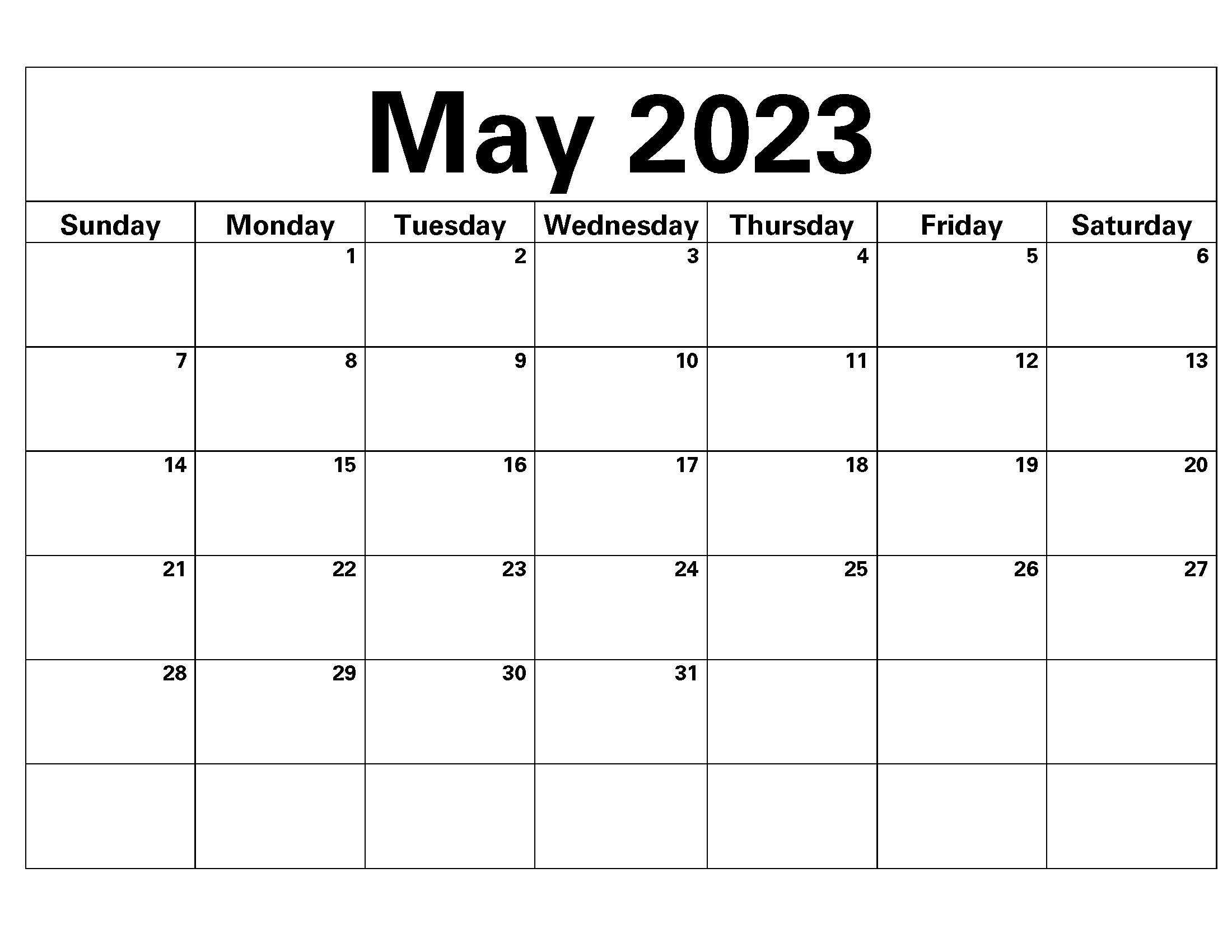 13 Month Calendar May 2023may 2024 Printable Instant Download Lined