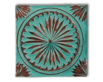 Fliese 'Rond turquoise'