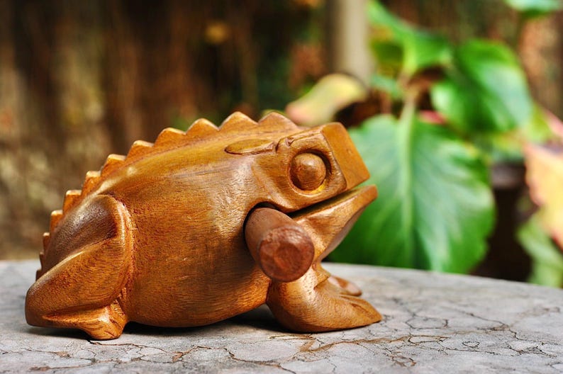 Sound frog made of 'Albesia' wood image 6