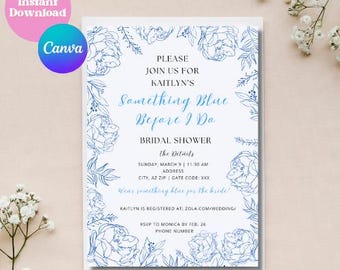 Invito per addio al nubilato "Something Blue" - Modello per download digitale
