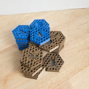Hive Board game with expansions 3d printed two tone 3d models