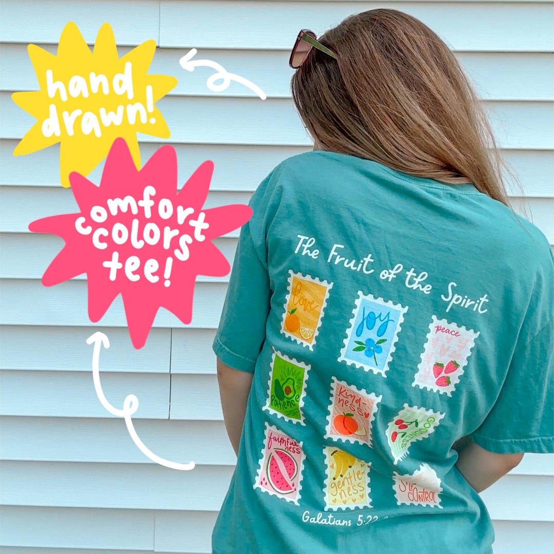 Fruit of the Spirit Christian T-shirt: Seafoam Green Comfort Colors Tee ...
