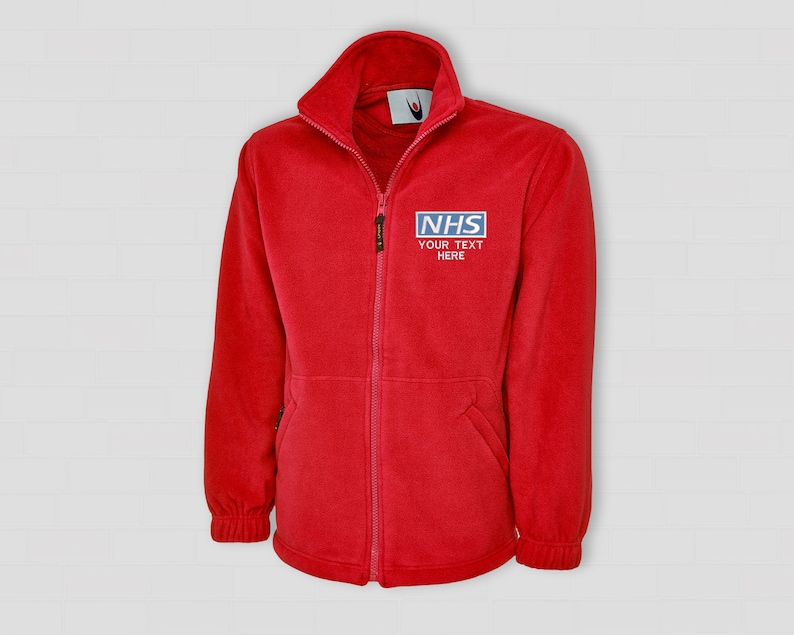 NHS Badge Fleece Jacket Custom Text Embroidered Medical Etsy UK