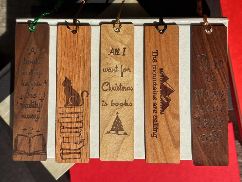 Wooden Bookmarks Laser Engraved Bookmark Gift for a Etsy