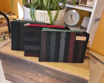 Upcycled wool zipper bag