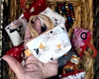 Mini Tote Zipper Pouch Bag Charm