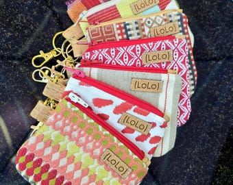 Upcycled ''tag-along' zipper bags