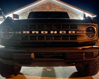 Bronco Grill reflective overlay.