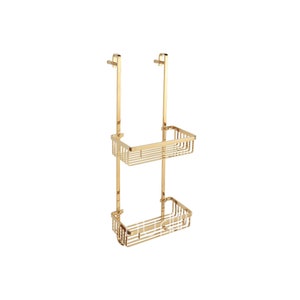 at Home Iron 3-Tray Satin Nickel Shower Caddy with Powder Coating