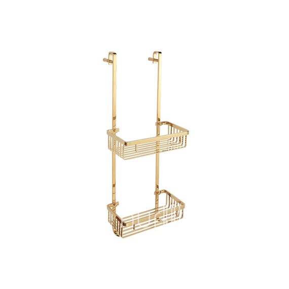 Brass Shampoo Holder Mounted Glass Cabinet , Stainless Shampoo