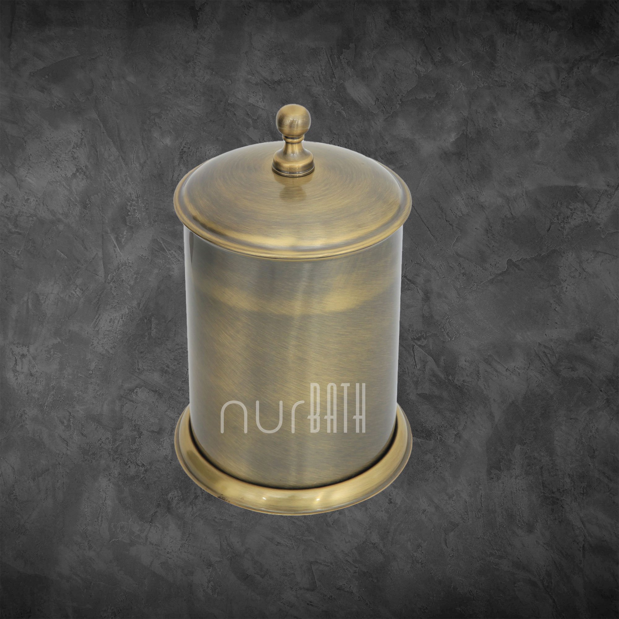 Vintage Style Trash Can With Lid, Antique Brass Trash Can, Waste Basket ...