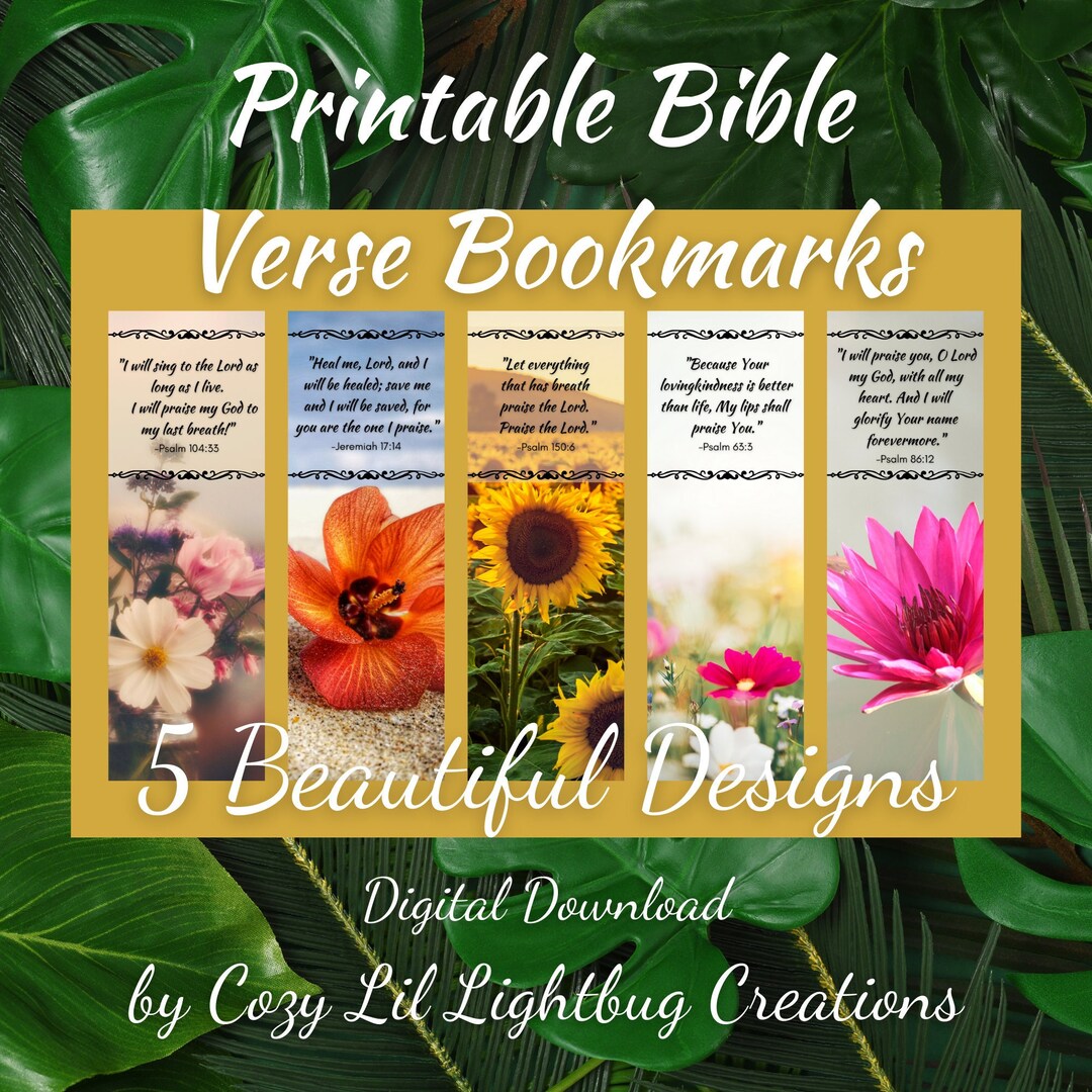 Printable Bible Verse Bookmarks Instant Download Bookmarks - Etsy