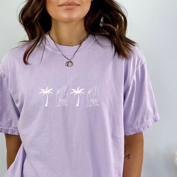 Surf Oversized summer shirt Comfort Colors womens t shirt beach vibes pastel colors shirt pinterest ocean aesthetic tee beach bum