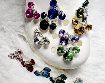 Mouse Ears Rhinestone Shoe Charms