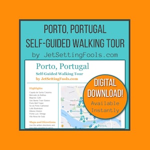Porto-wandeltocht met kaart en kaartlinks met topbezienswaardigheden, verborgen juweeltjes en eettips