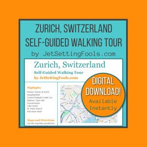 Visite à pied du centre-ville de Zurich avec carte et liens vers des cartes présentant les principaux sites touristiques, des trésors cachés et des conseils culinaires