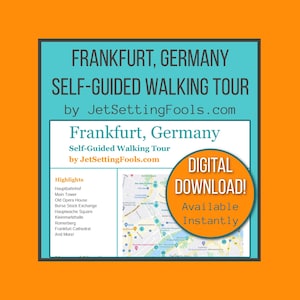 Zelfgeleide Frankfurt-wandeltocht met kaart- en kaartlinks met topattracties, verborgen juweeltjes en eettips