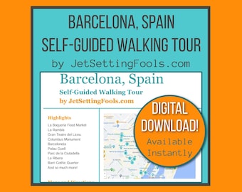 Barcelona Walking Tour with Map and Map Links featuring Top Sights, Hidden Gems and Food Tips