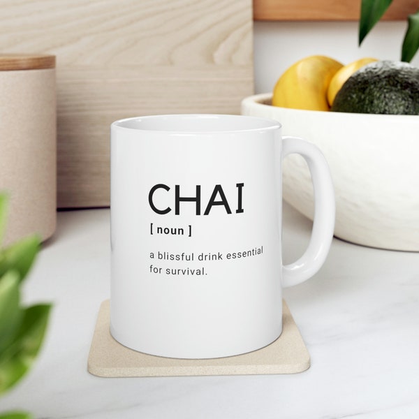 Chai Mug Perfect for Chai Lovers 11oz Black | Desi, Indian, Pakistani, Punjabi, Urdu | All Chai Lovers