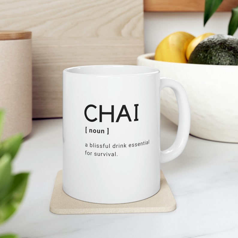 Chai Mug perfetto per gli amanti di Chai 11oz Nero / Desi, Indiano, Pakistano, Punjabi, Urdu / Tutti gli amanti di Chai immagine 1