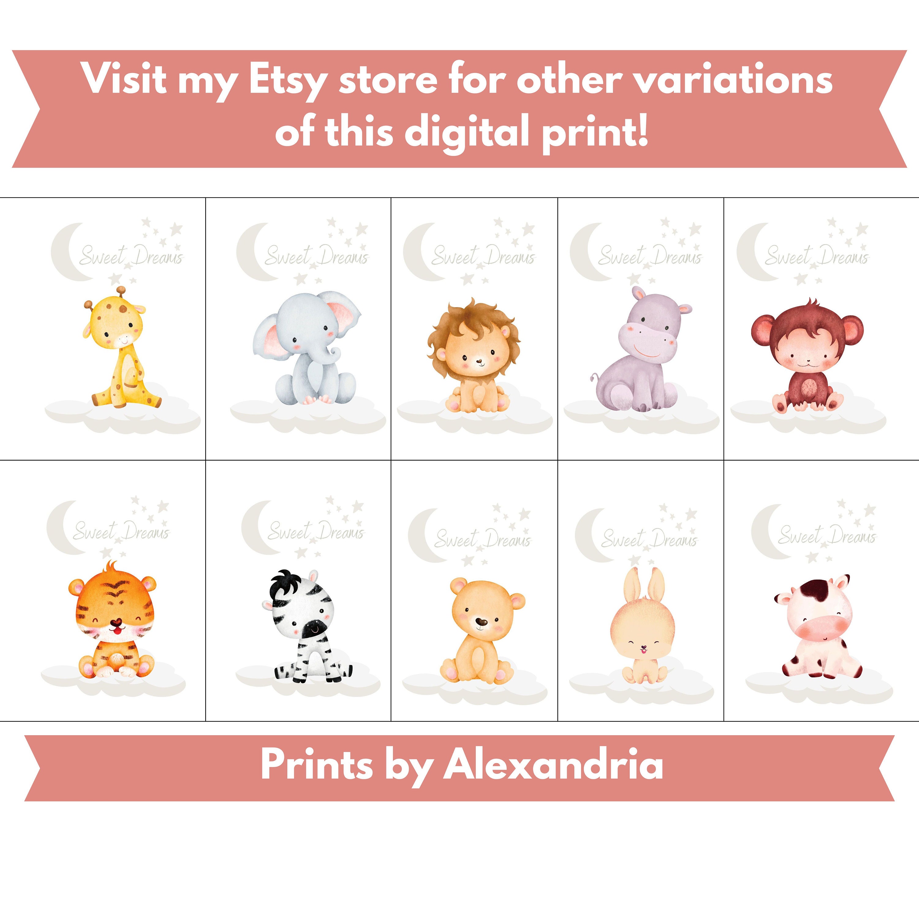 Printable Giraffe Nursery Wall Art. Digital Nursery Print - Etsy