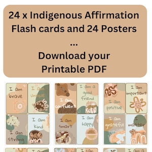 Indigene Affirmationskarten und Poster, druckbare Ressourcen für das Klassenzimmer, positive Affirmationskarten für Schüler, indigenes Klassenzimmer