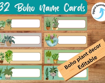 Neutral Boho classroom labels, Printable name plates, Boho for the classroom, Boho desk name tags, Boho classroom, Name tags for classroom