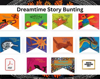 Aboriginal Dreamtime Stories, Bunting and Colouring Pages
