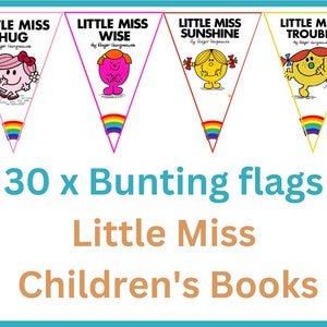 Little Miss bunting, Little miss printable, baby shower decorations, nursery decor, bunting nursery, buntings, Children books, flags banner