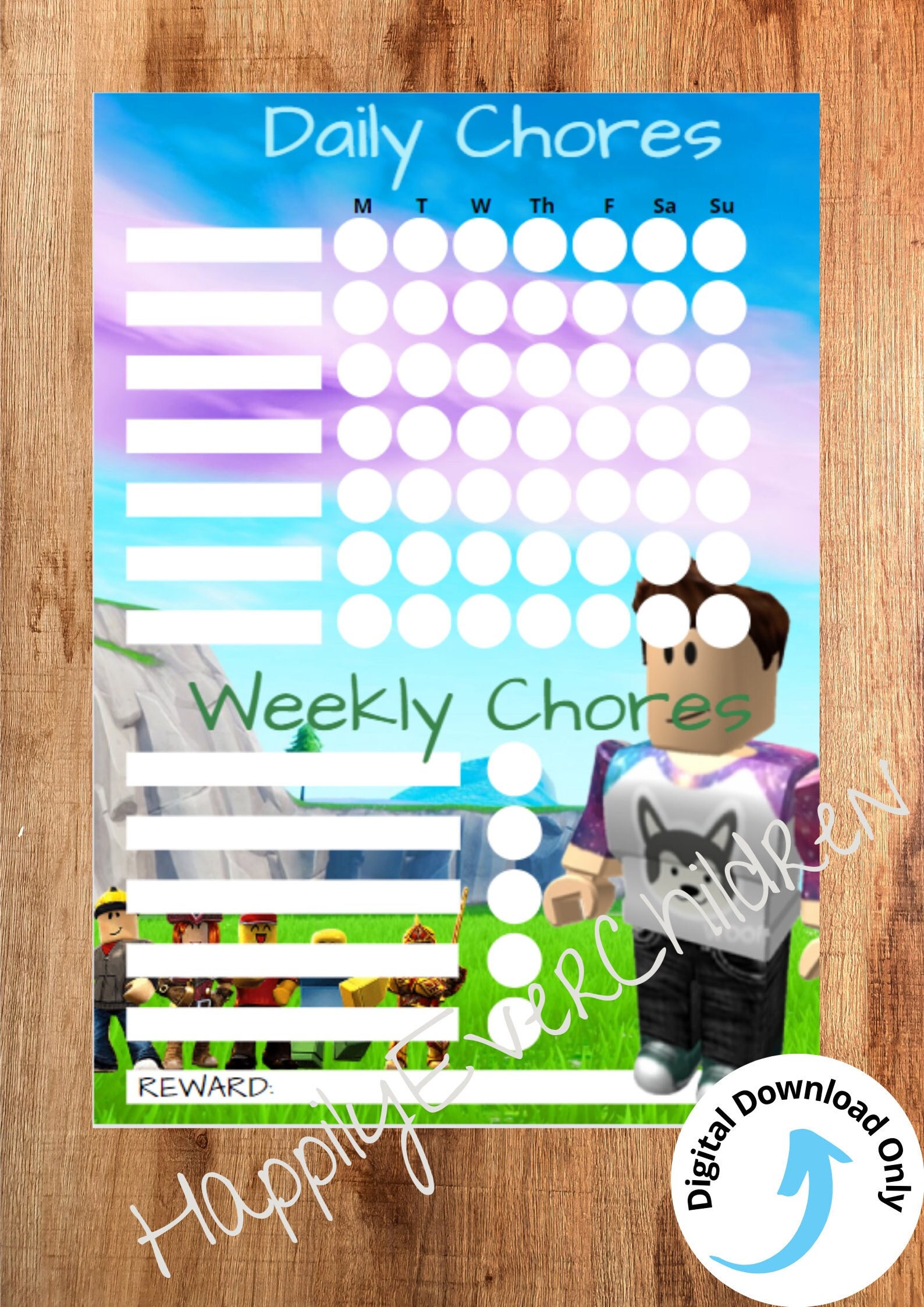 Roblox Chore Chart Roblox Printable Kids Charts Printable - Etsy UK