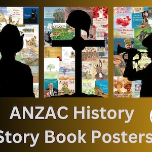 ANZAC Day story book posters, ANZAC Day resources, book week, school resources, ANZAC Day children's books, We will remember them, Anzac Day
