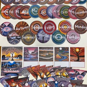Indigenous classroom pack, printable indigenous resources, Aboriginal dot painting classroom learning, Indigenous decor for the classroom