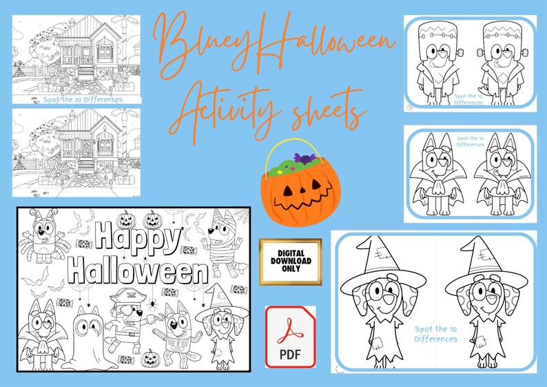 Halloween Activity Pack, Printable Halloween, Spot the Difference ...