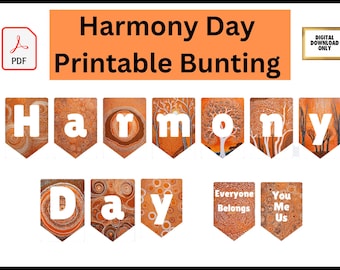 Banderines imprimibles para el Día de la Armonía, recursos para la Semana de la Armonía, banderines imprimibles para decorar en el aula para el Día de la Armonía, Semana de la Armonía