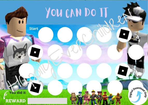 Roblox Reward Chart Roblox Sticker Chart Potty Chart Etsy