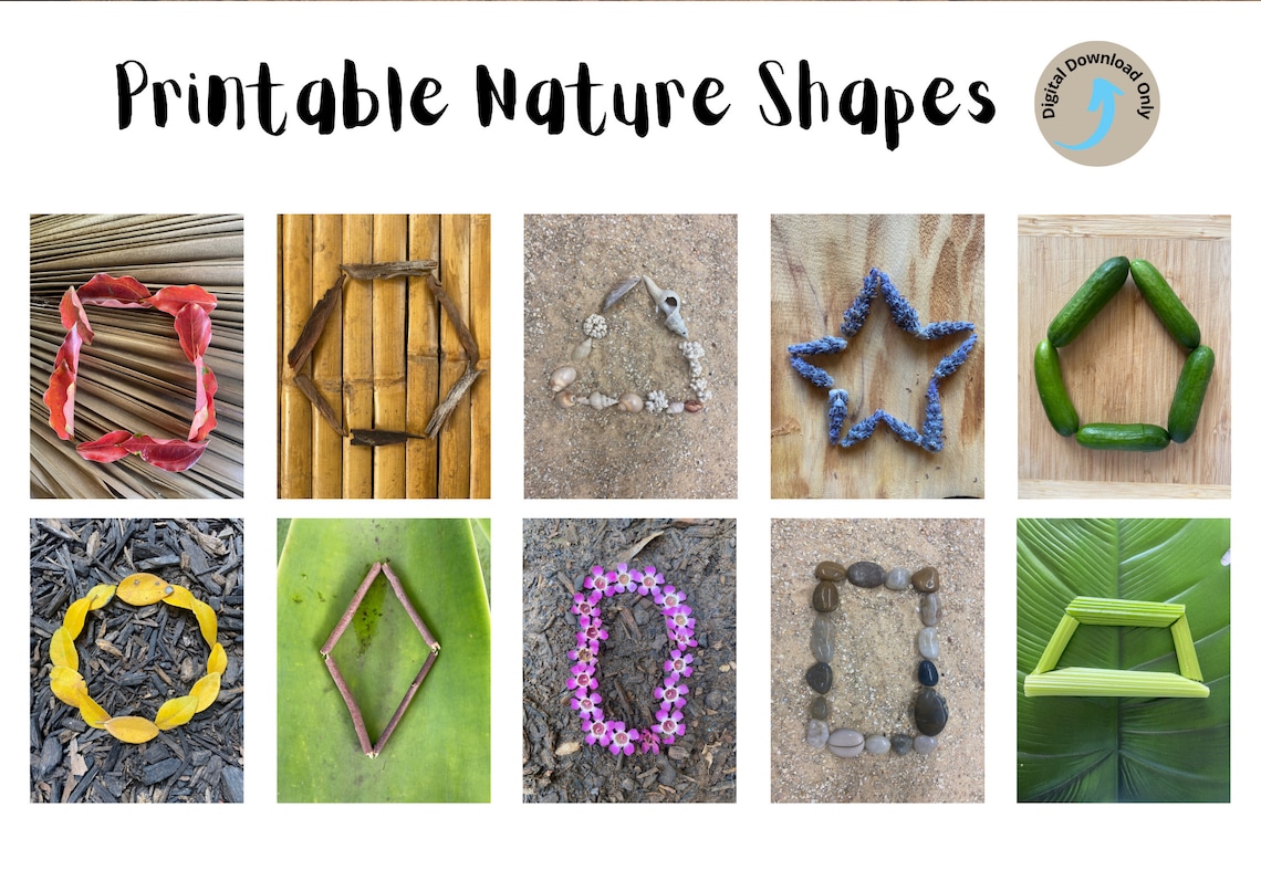 Nature Shapes Printable Posters, Nature Shapes Digital Download, Nature ...