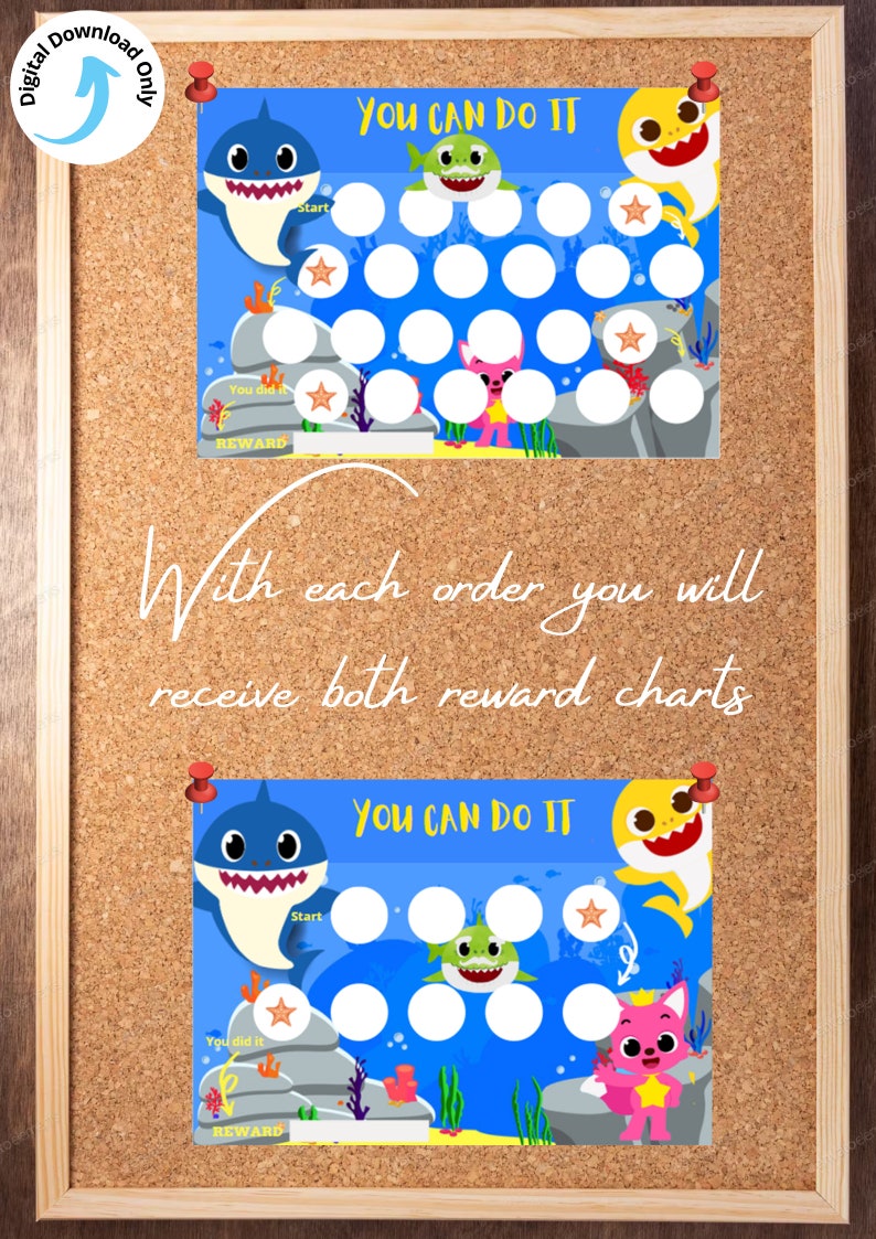 Baby Shark Reward Chart Baby Shark Printable Chart Baby - Etsy Finland