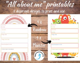 All about me printable, All about me worksheet, About me, Learning activities, Kid's activity, Fun activity, About me for students