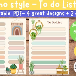 Afdrukbare takenlijsten, To-do lijst digitale download, 5 dagen to do lijst, Shit to do lijst, Werk afdrukbare lijst, Boho To do lijsten, Boho afdrukbaar