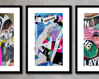 Cotton Candy Collage Art Print: Eclectic Wall Decor (Digital Download)
