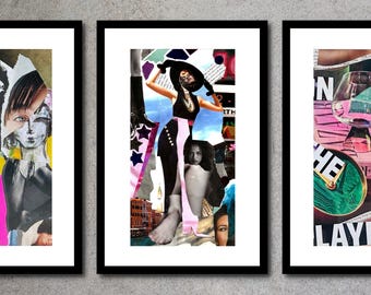 Fashion Collage Art Print: Handmade Digital Poster (Digital Download)