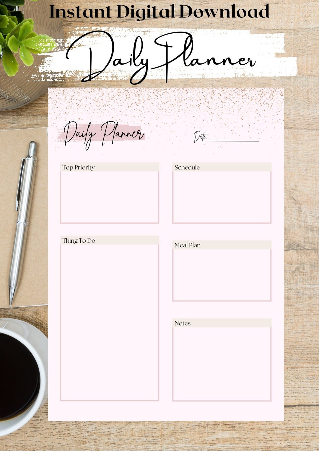 Daily Planner Page, Goodnotes Stickers, Goodnotes Planner, Digital