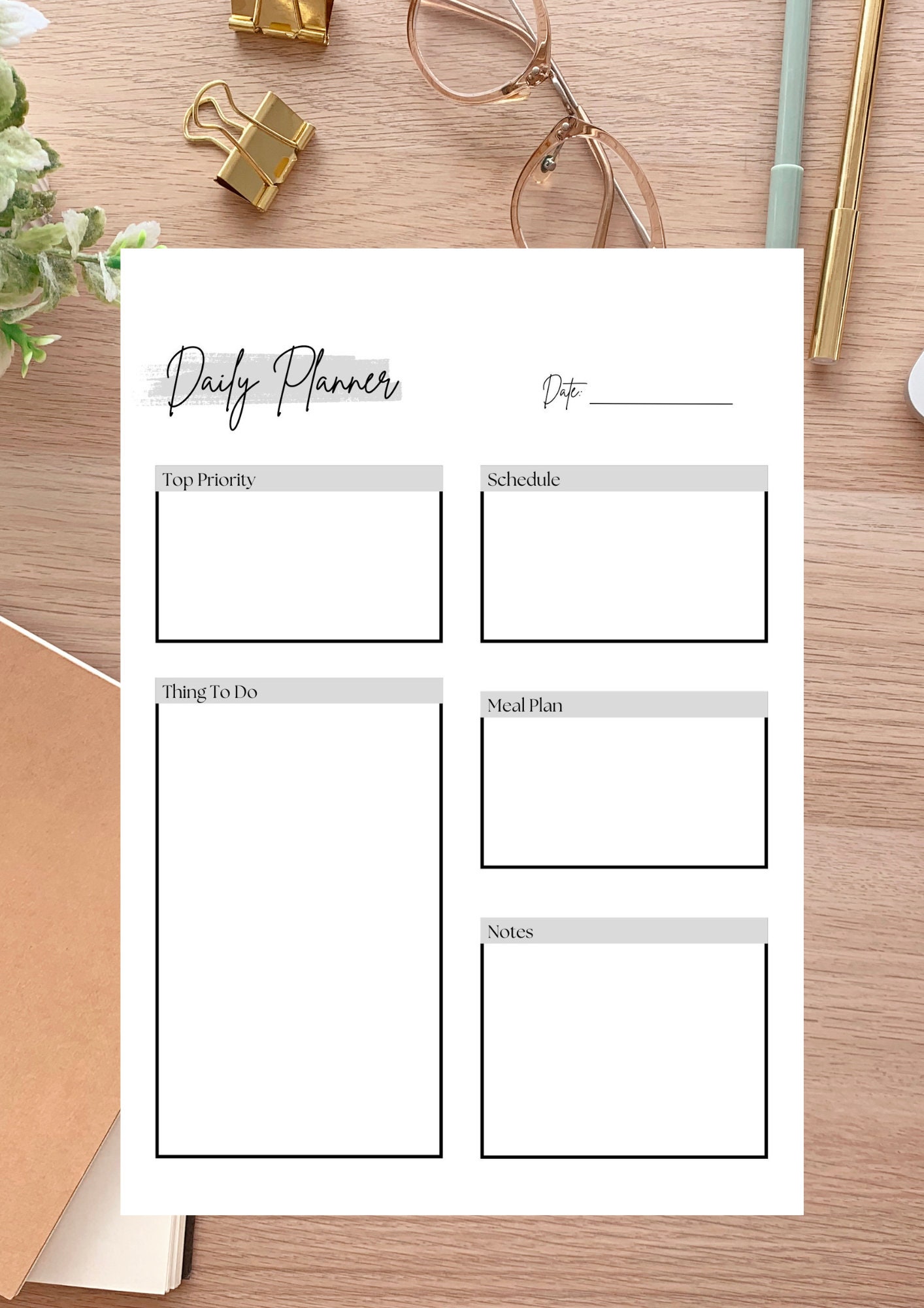 Daily Check in Journal, Daily Gratitude Journal Printable, Daily ...